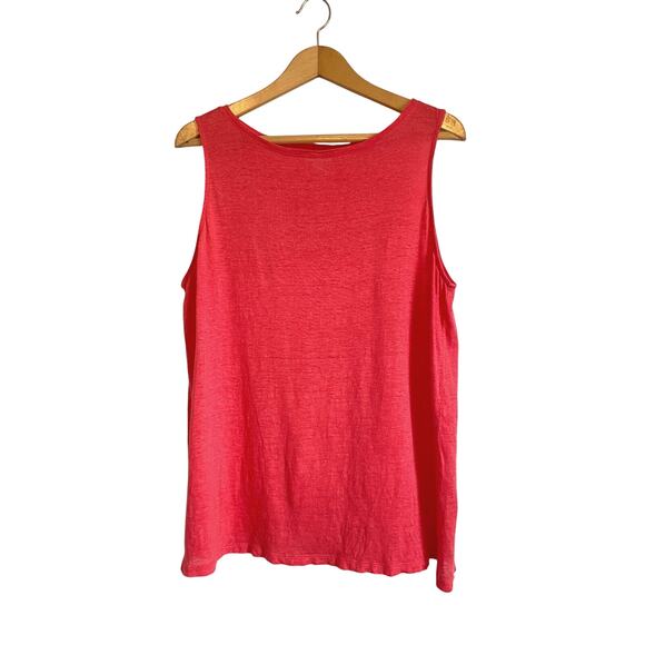 J. Jill Love Linen orange sleeveless tank top lightweight solid lagenlook Large - Picture 1 of 6
